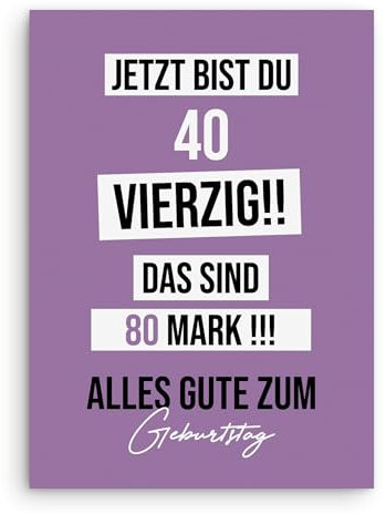 Nastami Geburtstagskarte lustige Karte Geburtstag Geschenk Freunde (40 sind 80 Mark)