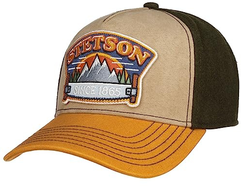 Stetson Hacksaw Trucker Cap Kappe Baumwolle Unisex Ganzjährig Größenverstellbar beige One Size Small