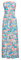Sommerkleid Damen Leinen Kleider Strandkleid A Linie Freizeitkleid Wickelkleid mit Taschen XXL cl224-63/blau-orange Blume