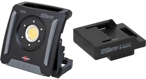 Brennenstuhl Multi Battery LED Akku Baustrahler 4000 MA & Adapter Makita für LED Baustrahler Multi Battery 18V System