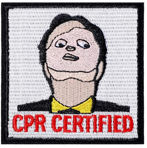 Mabor Cpr Certified Klett Patch Lustig,Lustig im Ausdruck Anime-Stil Patches Taktischer Gestickte Aufnäher mit Klettverschluss für Rucksäcke Hunde-Westen Jacken Mützen Jeans