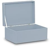 Pinus - Holzkiste mit Deckel 30x20x13,5 cm, Box ohne Griffe, Stabiles Holzbox mit Deckel, Schatztruhe aus Holz mit Klappverschluss, Holzschachtel mit Deckel, Aufbewahrungsbox - Grau