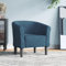 Myheimly Clubsessel, Sessel mit gepolstertem Sitz Armlehnen, Cocktailsessel mit Holzgestell, Loungesessel Relaxsessel Polstersessel, Samt Clubsessel Dunkelblau,Ohne Fußhocker