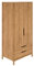 Lomadox Kleiderschrank Schlafzimmerschrank, Wildeiche massiv geölt, montierte Lieferung, Massivholz/Echtholz, B/H/T ca. 95/188/60 cm