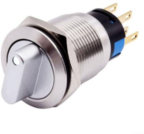 Interrupteur rotatif à verrouillage 3 positions en acier inoxydable 304, sélecteur 110 220 V, installation facile (bleu)