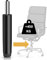 EGC - Pistone Sedia Ufficio - Pistone a Gas di Ricambio - Portata 450KG - Ammortizzatore a Gas per Sedie Girevoli - Sedie da Ufficio - Sedie Gaming - Pistone Sedia Gaming (Nero)