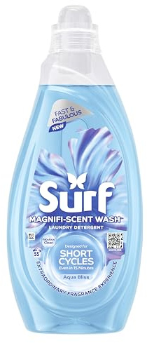 Surf Magnifi-Scent Quick Wash Aqua Bliss 55 Washes Laundry Liquid Detergent For Short Cycles Fast and Fabulous Fragrance 1.485 L