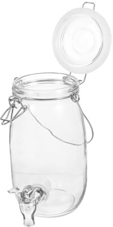 Homoyoyo Dispensador De Jugo De Vidrio Con Grifo Para Cocina Almacenamiento Hermético y Uso Doméstico Práctico