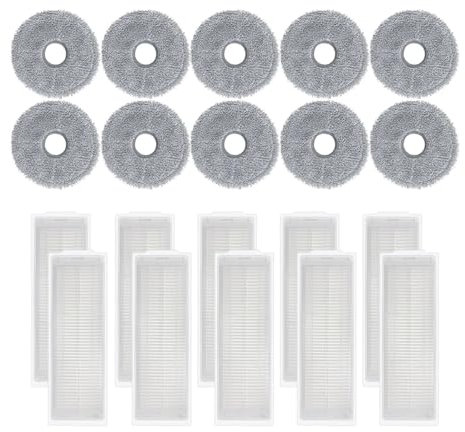 NKCVEZBW Compatible con Cecotec Conga 11090 Spin Revolution Robot Aspirador Piezas Filtro Hepa paño de mopa Trapo Accesorios de Repuesto