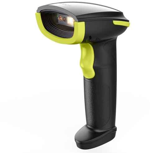 Inateck Barcode Scanner Kabellos, 1D 2D QR Code Scanner, BCST-23 Grün | 3-in-1 mit Bluetooth, 2,4 GHz und USB Kabel, Bildschirm-Scannen Unterstützt, 2600mAh für 3 Monate Standby, mit APP und SDK