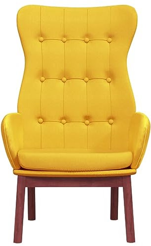 HEFZGDB Relaxsessel Senfgelb Stoff Big Sessel Lesesessel Bequem Schminkstuhl Kleiner Sessel für Wohnbereich Schlafzimmer Balkon Arbeitszimmer