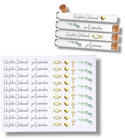 RUB ONs Sticker, Kommunion, Konfirmation, Jugendweihe, Taufe, Herzlichen Glückwunsch, randlose Rubons Sticker, Rubon Aufkleber, Silikon Stempel, Transferaufkleber (Konfirmation)