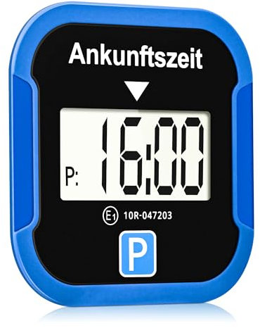 TEOV Elektronische Parkscheibe mit Zulassung KBA fürs Auto - Digitale Parkuhr mit Nachtmodus und Taktungseinstellung, Großer Bildschirm, präzise Zeitmessung - Platz. Blau.