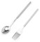 Sxmrmnx Juego de tenedor y cuchara retráctiles, para barbacoa, cena, postre, vajilla ajustable y alargada, antiquemaduras