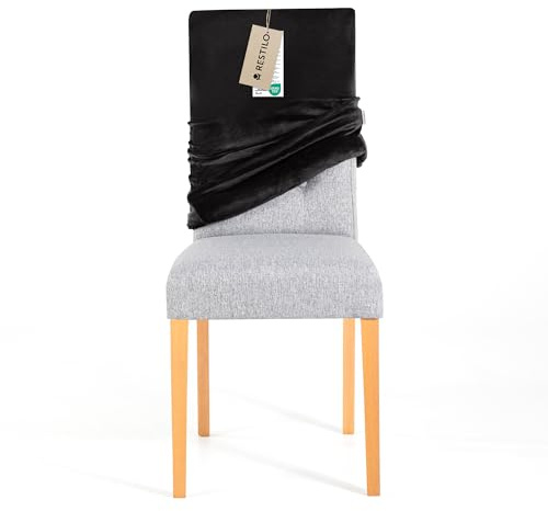 RESTILO Stuhlhusse Stretch in Universalgröße, Abnehmbare Waschbare Stuhlbezug Esszimmerstuhl, Elastischer Stuhl Überzug Schutz für Esszimmer, Restaurant Hotel Bankett Hochzeit Party, Sento Schwarz