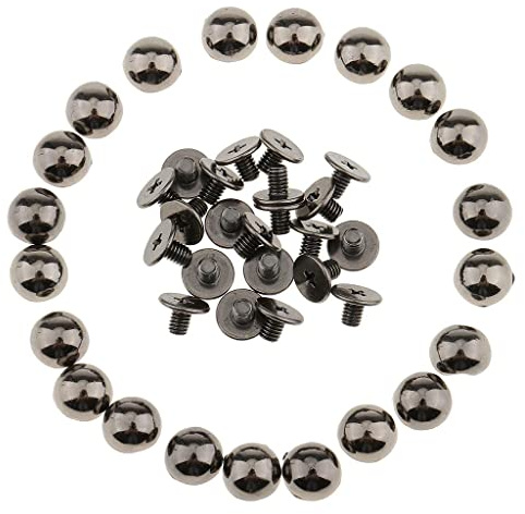 20 Stück Pilz-Nieten für Lederhandwerk, Taschen, 8 mm, Grau, Grau