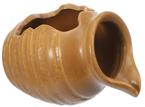 DOITOOL Vintage Keramik Brunnen Gefäß mit Zirkulierendem Wasserfall Dekoratives Indoor Garten Accessoire Handgefertigtes Wasserspiel für Balkon Terrasse und Teich Klassisches Feng Shui