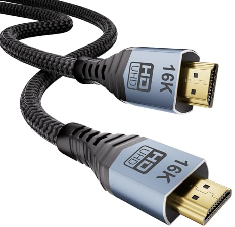 MOPOCHG HDMI 2.2 Cable, 1.5m - 16K 10K 8K, 96Gbps Ultra High Speed HDMI Cable Support 16K@60Hz,8K@240Hz,4K@480Hz HDMI Cable 2.1 eARC HDR10 HDCP 2.3, Dolby Vision/Atmos, for PS5 PS4 TV PC Monitor