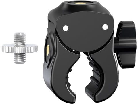 Morsetto resistente con doppi fori per viti da 1/4 per il montaggio di action camera smartphone su moto e bici manubrio Action Camera morsetto