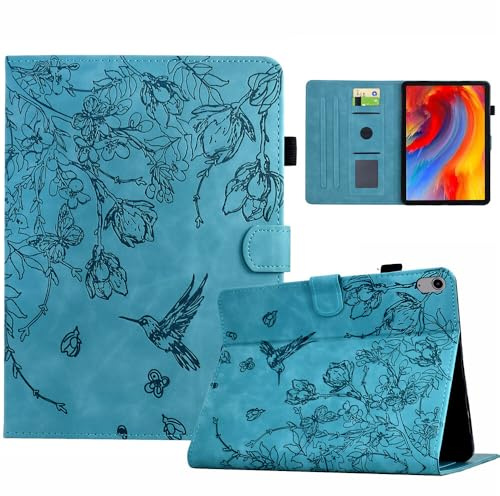 Generic Custodia compatibile con iPad 10 th Gen 10.9 2022 (colore: azzurro) Custodia a portafoglio in pelle con motivo centrale