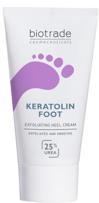 Biotrade Keratolin Fußcreme mit Urea, Glycerin und Menthol – 25% Urea-Fußcreme zum Peelen & Glätten rauer und zu Rissen neigender Fersen, Füße, Knie und Ellbogen – 50 ml