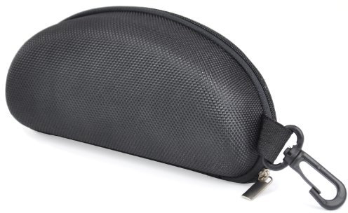 TRIXES Brillenetui Hardcase Tasche in Schwarz für Brille und Sonnenbrille mit Reißverschluss, Hard Case für die Reise