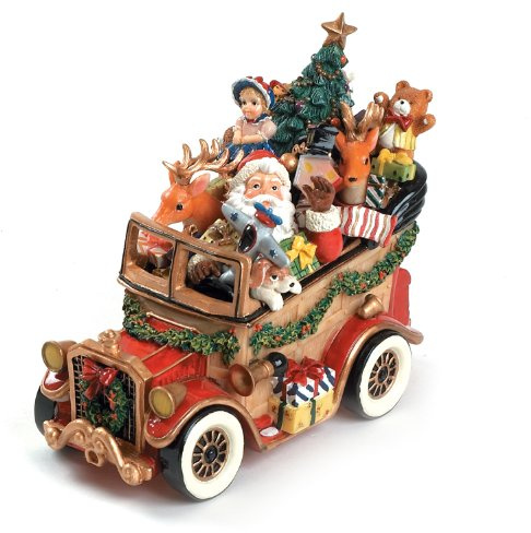 Weihnachtsmann Oldtimer 'We Wish You A Merry Christmas' Musikfigur