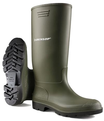 Unisex Wellingtons Boots Ladies Women Mens Wellies Fully Waterproof Snow Rain Muck Outdoor Mud Shoes Welly (Black, 8)