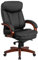 Flash Möbel Hohe Rückseite Leder Executive Drehstuhl mit Synchro-tilt Mechanismus, Mahagoni Holz Boden und Arme, Metall, schwarz, 85.09 X 67.31 X 41.27 cm