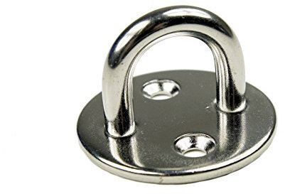 KAMERO Edelstahl Augplatte rund, D10 65mm, Wandhaken Halterung Haken, V4A