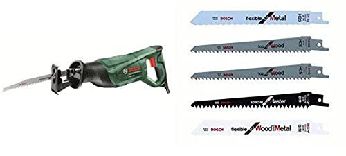 Bosch PSA 700 E Sabre Saw with F016800307 Keo Replacement Blades - Pack of 5
