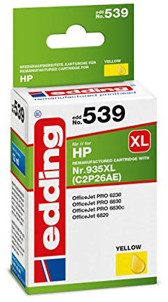 edding Druckerpatrone EDD-539 - Einzelpatrone - Gelb - 12 ml - Reichweite 1030 Seiten - Ersetzt HP 935XL (C2P26AE)