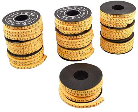 Fliyeong Wire Cable Markers Flexible PVC Cable Marker Number 0-9 Print Cable Marking Number Tube 10 Pieces/Set