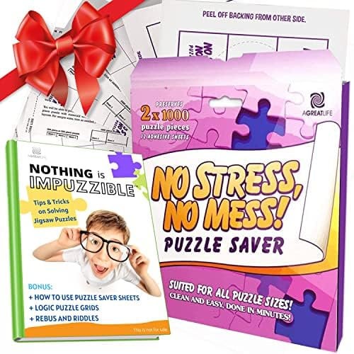 Super Puzzlekleber im Vorratspack (14er) - Schnell trocknend in nur 10 Minuten - Extra stark haftende Folien für 2000er Puzzle