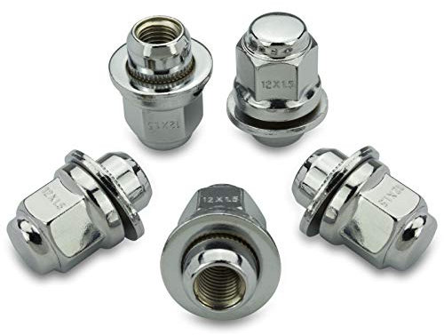 20x CHROM Radmuttern M12x1,5x37,5 FLACHBUND D30 SW21 HASKYY