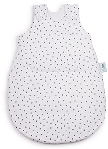 pic Bear Premium Babyschlafsack aus Jersey-Baumwolle – Atmungsaktiv, Mitwachsend und für Ganzjahres-Nutzung mit verstellbaren Größen 50/56 Punkte anthrazit
