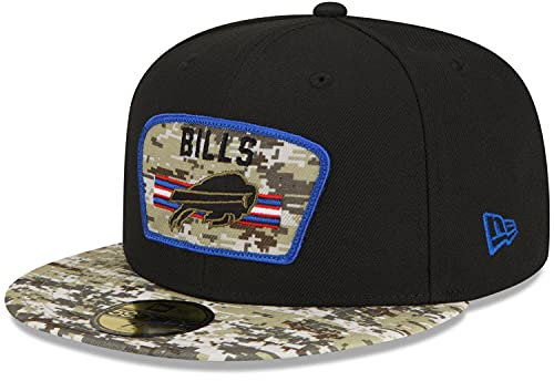 New Era Casquette 59Fifty Bufallo BillsEra Homme - Visiere Plate de Baseball Fitted Ferme a l’Arriere, avec Automne Ete Printemps Hiver Printemps-ete - 7 1/2 (59,6 cm) Noir