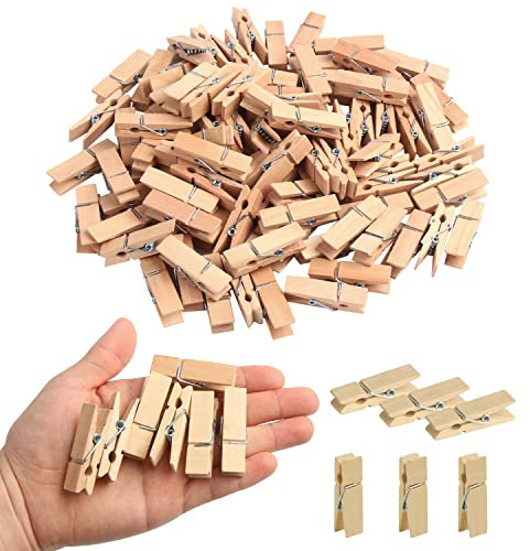 KIMOBER Lot de 100 pinces à linge en bois naturel robuste de 4,5 cm de large pour accrocher des photos, des créations en papier