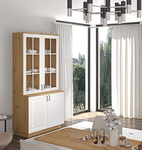 Küchenbuffet Stilo 100 cm Esszimmer Landhaus Weiss Eiche Artisan Buffet Küche