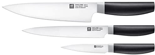 Zwilling Now S Küchenmesser Kochmesser Messerset 3-tlg, Schwarz Rostfreier Spezialstahl