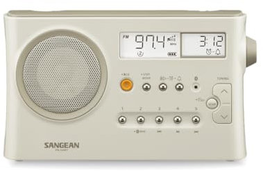 Sangean PR-D4 BT Am/FM/Radio de Sintonización Digital con Bluetooth, Relój, Alarma