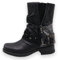 Stivaletti da donna con borchie – Stivali con borchie scarpe tacco a blocco – comodi autunno inverno donna scarpe fibbie – ST04, Nero , 41 EU