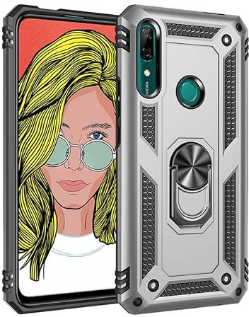 Hülle Kompatibel mit Huawei Honor 9X Lite, Militär Standard Stoßfest Handyhülle Case Hybrid Metall Ring Halter Schutzhülle Handy Hüllen Cover für Huawei Honor 9X Lite