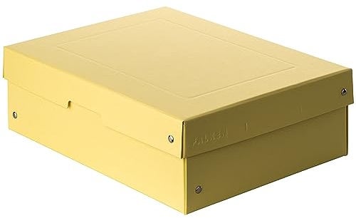 Original Falken PureBox Pastell. Made in Germany. 100 mm hoch DIN A4 gelb. Aufbewahrungsbox mit Deckel aus stabilem Karton Vegan Geschenkbox Transportbox Schachtel Allzweckbox