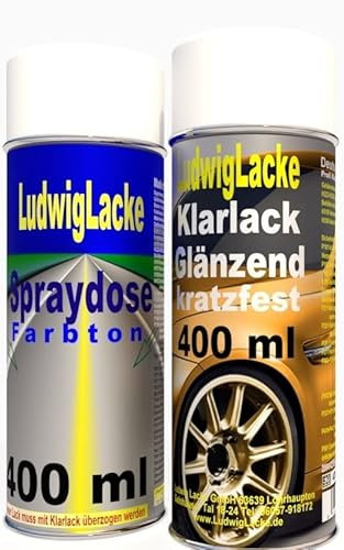 Ludwiglacke Sprayset für Opel Powerrot Farbcode 50B Baujahr 2006-2013 Uni Lack * 2 Spraydosen je eine Dose 1K Basislack 400 ml und eine Dose 1K Klarlack glänzend 400 ml