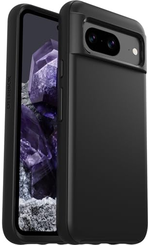 OtterBox Google Pixel 8 Symmetry Series Case - BLACK, ultra-sleek, wireless charging compatible, raised edges protect camera & screen | Ultra-Sleek, Wireless Charging Compatible, Ultra-Slim Phone Case for Google Pixel with Raised Edges & Drop Protection