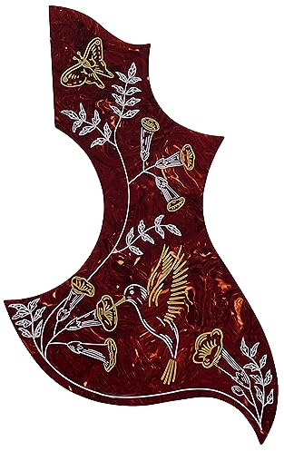 Pickguard für Gibson Kolibri-Akustikgitarre, selbstklebend, 4-lagig, rote Schildkröte