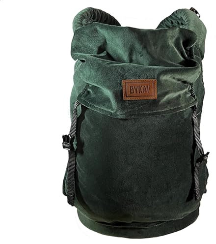 ByKay Click Carrier Classic - Ergonomische Babytrage Babytrage für Babys in den Größen 62-86 - Bequem & Schnell mit Click & Go - für Bauch, Hüfte und Rücken - Samt - Flaschengrün