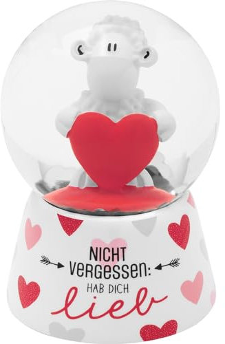 Sheepworld 48522 - Bola de Nieve (Cristal, Altura 6,5 cm, polirresina, Regalo de Amor, San Valentín, 48522)