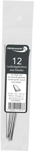 PRODIAMANT Laubsägeblatt Größe 1 fein, für Holz und Kunststoff 12 Stück 130mm Made in Germany